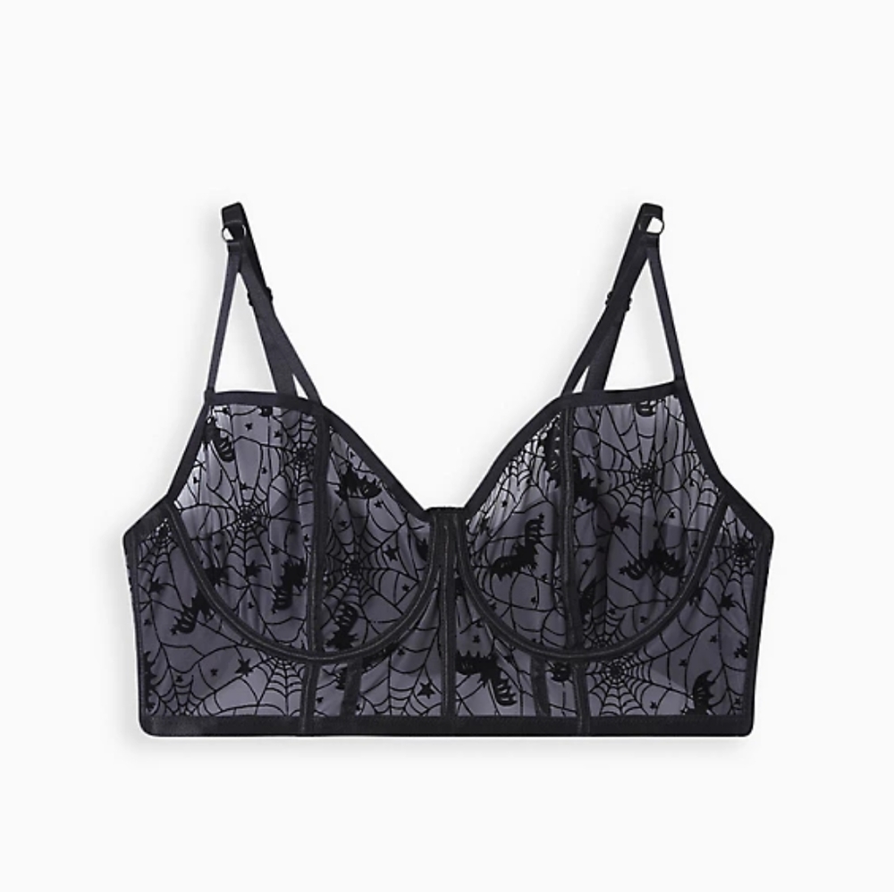 Torrid spider web bat bralette 1X plus size NWT Halloween